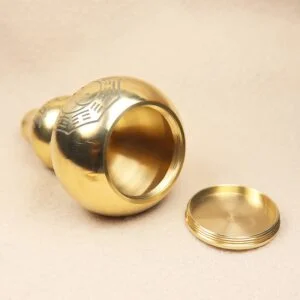 14cm Brass Gourd Figurine Lucky Feng Shui Ornament Bagua Diagram Openable Bottle EDC Tools & Brass Collectibles