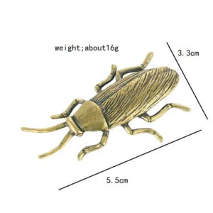 Solid Brass Insect Cockroach Figurine Miniature Tea Pet Ornament Beetle Craft EDC Tools & Brass Collectibles
