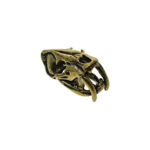 3D Brass Dinosaur Sabretooth Skull Head Pin Batch Button Screw Back EDC DIY Tools & Brass Collectibles