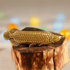 Brass Gold Fish Figurine Casting Animal Mini Figure Tea Pet Ornament Miniature EDC Tools & Brass Collectibles
