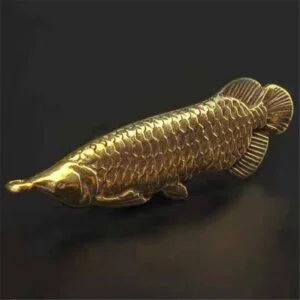 Brass Gold Fish Figurine Casting Animal Mini Figure Tea Pet Ornament Miniature EDC Tools & Brass Collectibles