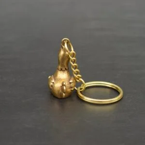 Pure Brass Animal Chick Pendant Keychain Cuckoo Chicken Figure Tea Pet Miniature EDC Tools & Brass Collectibles