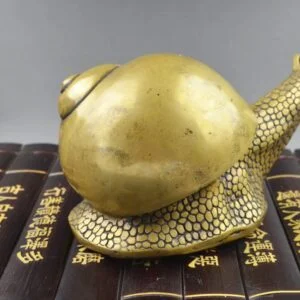 Solid Brass 860g Big Snail Statue Animal Figurine Tea Pet Home Decor Paperweight EDC Tools & Brass Collectibles