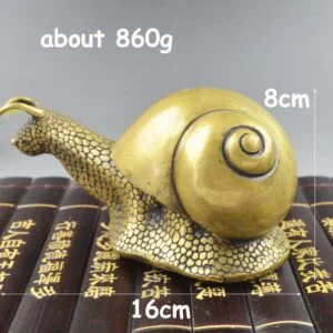 Solid Brass 860g Big Snail Statue Animal Figurine Tea Pet Home Decor Paperweight EDC Tools & Brass Collectibles