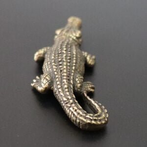 Bronze Crocodile Miniature Brass Alligator Statue Desk Decor Toy Mini Figure EDC Tools & Brass Collectibles