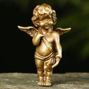 Solid Brass Cupid Figurine God of Love Angel Statue Tea Pet Ornament Lover Gift EDC Tools & Brass Collectibles