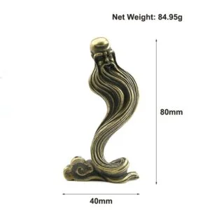 Solid Brass Big Beard God of Longevity Old Man Figurine Buddha Ornament Tea Pet EDC Tools & Brass Collectibles