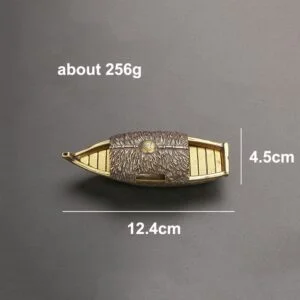 Solid Brass Antique Fishing Boat Sculpture Tea Pet Ornament Craft Miniature Toy EDC Tools & Brass Collectibles