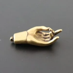 Pure Brass Lucky Buddha Hand Figurine Tea Pet Ornament Keychain Pendant Hanging EDC Tools & Brass Collectibles
