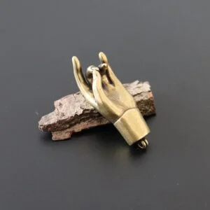 Pure Brass Lucky Buddha Hand Figurine Tea Pet Ornament Keychain Pendant Hanging EDC Tools & Brass Collectibles