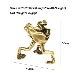 Pure Brass Frogs Wrestling Tea Pet Statue Mini Figure Craft Ornament Small Toy EDC Tools & Brass Collectibles