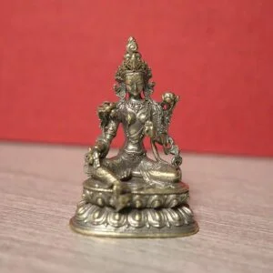 Solid Brass Green Tara Lord Buddha Statue Tantric Buddha Figure Buddhist Tea Pet EDC Tools & Brass Collectibles
