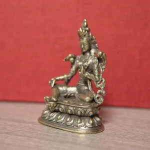 Solid Brass Green Tara Lord Buddha Statue Tantric Buddha Figure Buddhist Tea Pet EDC Tools & Brass Collectibles