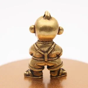 Solid Brass Cartoon Statue Zodiac Monkey Figurine Miniature Tea Pet Ornament Toy EDC Tools & Brass Collectibles