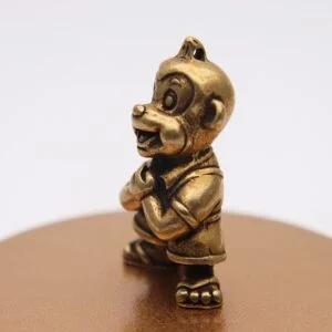 Solid Brass Cartoon Statue Zodiac Monkey Figurine Miniature Tea Pet Ornament Toy EDC Tools & Brass Collectibles