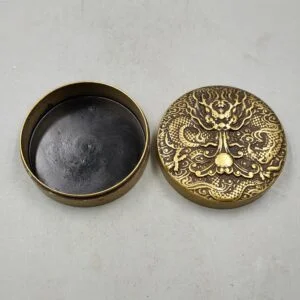 Pure Brass Treasure Box Ink Box Calligraphy Tool Box Jewelry Box Metal Crafts EDC Tools & Brass Collectibles
