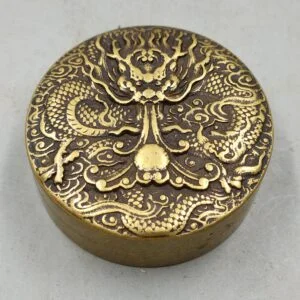 Pure Brass Treasure Box Ink Box Calligraphy Tool Box Jewelry Box Metal Crafts EDC Tools & Brass Collectibles
