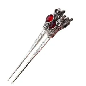 1pc Tibetan Silver Hand Carved Dragon Phoenix Hairpin Hair Tool Old Hair Stick EDC Tools & Brass Collectibles