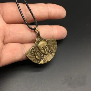 Pure Brass Tag Pendant Bodhisattva Buddha Statue Miniature Tea Pet Ornament EDC Tools & Brass Collectibles
