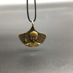 Pure Brass Tag Pendant Bodhisattva Buddha Statue Miniature Tea Pet Ornament EDC Tools & Brass Collectibles