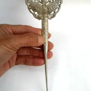 Collectible Old Tibet Silver Hand-made Hairpin Hair Decoration Hair Stick Craft EDC Tools & Brass Collectibles
