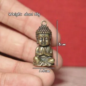 Solid Brass Lord Buddha Statue Figurine Key Chain Pendant Car Hanging Tea Pet EDC Tools & Brass Collectibles