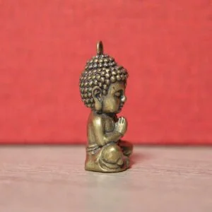 Solid Brass Lord Buddha Statue Figurine Key Chain Pendant Car Hanging Tea Pet EDC Tools & Brass Collectibles