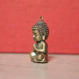 Solid Brass Lord Buddha Statue Figurine Key Chain Pendant Car Hanging Tea Pet EDC Tools & Brass Collectibles