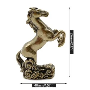 Pure Brass Horse Figurine Vintage Animal Statue Miniature Craft Tea Pet Ornament EDC Tools & Brass Collectibles
