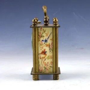 Copper Statue Collectible Old Cloisonne Handwork Mechanical Table Clock EDC Tools & Brass Collectibles