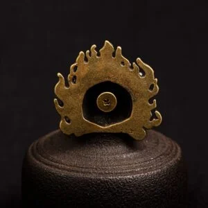 Retro Brass DIY Angry Buddha Face Skull Badge Button Pin Buckle Screw Rivet EDC Tools & Brass Collectibles