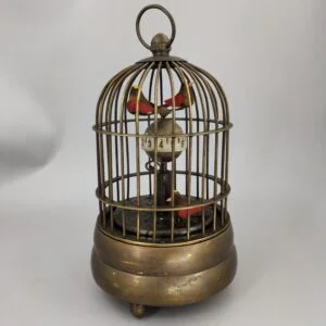 Brass Mechanical Table Clock Bird Cage Hanging Collectible Old Handwork Gift Toy EDC Tools & Brass Collectibles