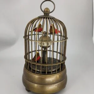 Brass Mechanical Table Clock Bird Cage Hanging Collectible Old Handwork Gift Toy EDC Tools & Brass Collectibles
