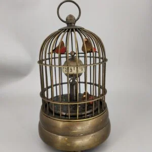 Brass Mechanical Table Clock Bird Cage Hanging Collectible Old Handwork Gift Toy EDC Tools & Brass Collectibles