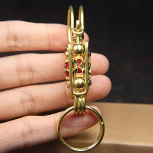 Pure Brass Key Holder Personalized Waist Hange Keychain Handmade Key Buckle EDC Tools & Brass Collectibles