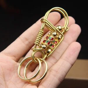 Pure Brass Key Holder Personalized Waist Hange Keychain Handmade Key Buckle EDC Tools & Brass Collectibles