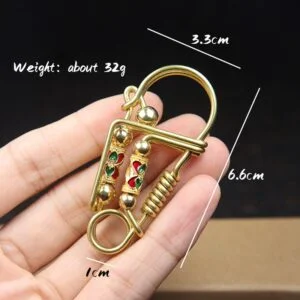 Pure Brass Key Holder Personalized Waist Hange Keychain Handmade Key Buckle EDC Tools & Brass Collectibles