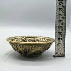 Pure Brass Engrave Propitious Dragon Fu Character Bowl Metal Crafts Ornament EDC Tools & Brass Collectibles