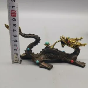 Elaboration Brass Bronze Dragon Statue Figurine Pen Rack Metal Crafts Decoration EDC Tools & Brass Collectibles