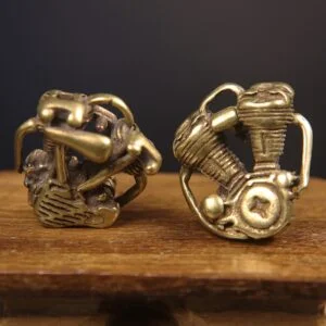 Retro Brass Motorcycle Engine Key Chain Pendant Car Hanging Tea Pet Ornament Toy EDC Tools & Brass Collectibles