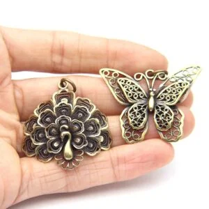 Pure Brass Peacock Keychain Figurine Pendant Bag Car Hanging Tea Pet Ornament EDC Tools & Brass Collectibles