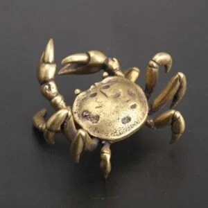 Pure Brass Crab Statue 66g Tea Pet Ornament Miniature Sea Animal Seafood Toy EDC Tools & Brass Collectibles