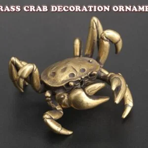 Pure Brass Crab Statue 66g Tea Pet Ornament Miniature Sea Animal Seafood Toy EDC Tools & Brass Collectibles