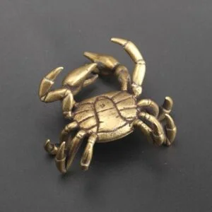 Pure Brass Crab Statue 66g Tea Pet Ornament Miniature Sea Animal Seafood Toy EDC Tools & Brass Collectibles