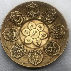 Pure Brass Home Furnishing Decoration Carving Lotus Disc Metal Craft Ornament EDC Tools & Brass Collectibles