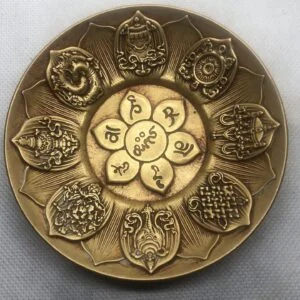 Pure Brass Home Furnishing Decoration Carving Lotus Disc Metal Craft Ornament EDC Tools & Brass Collectibles
