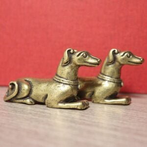Solid Brass Dog Figurine 103g Tea Pet Ornament Animal Statue Miniature Mini Toy EDC Tools & Brass Collectibles