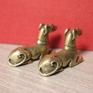 Solid Brass Dog Figurine 103g Tea Pet Ornament Animal Statue Miniature Mini Toy EDC Tools & Brass Collectibles