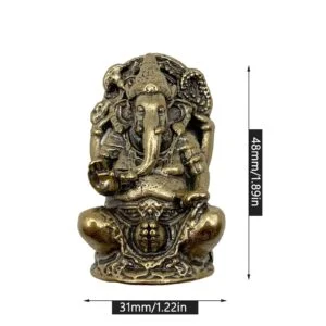 Brass Ganesha Statue India Hindu Ganesh Elephant God Figure Tea Pet Ornament EDC Tools & Brass Collectibles