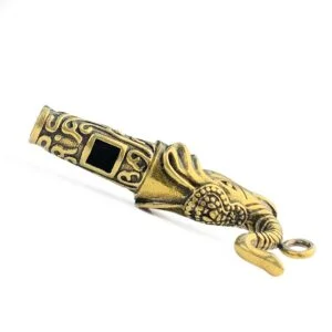 Pure Brass Whistle Outdoor Survival Training Tool Pendant Keychain Miniature EDC Tools & Brass Collectibles